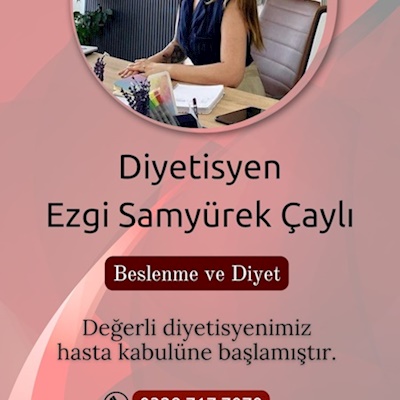 Dyt. Ezgi Samyürek Beslenme ve Diyetisyen Hasta kabulüne başlamıştır..